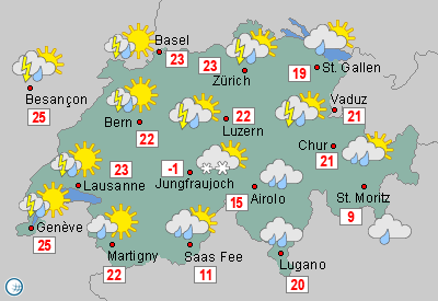 Wetterkarte Schweiz